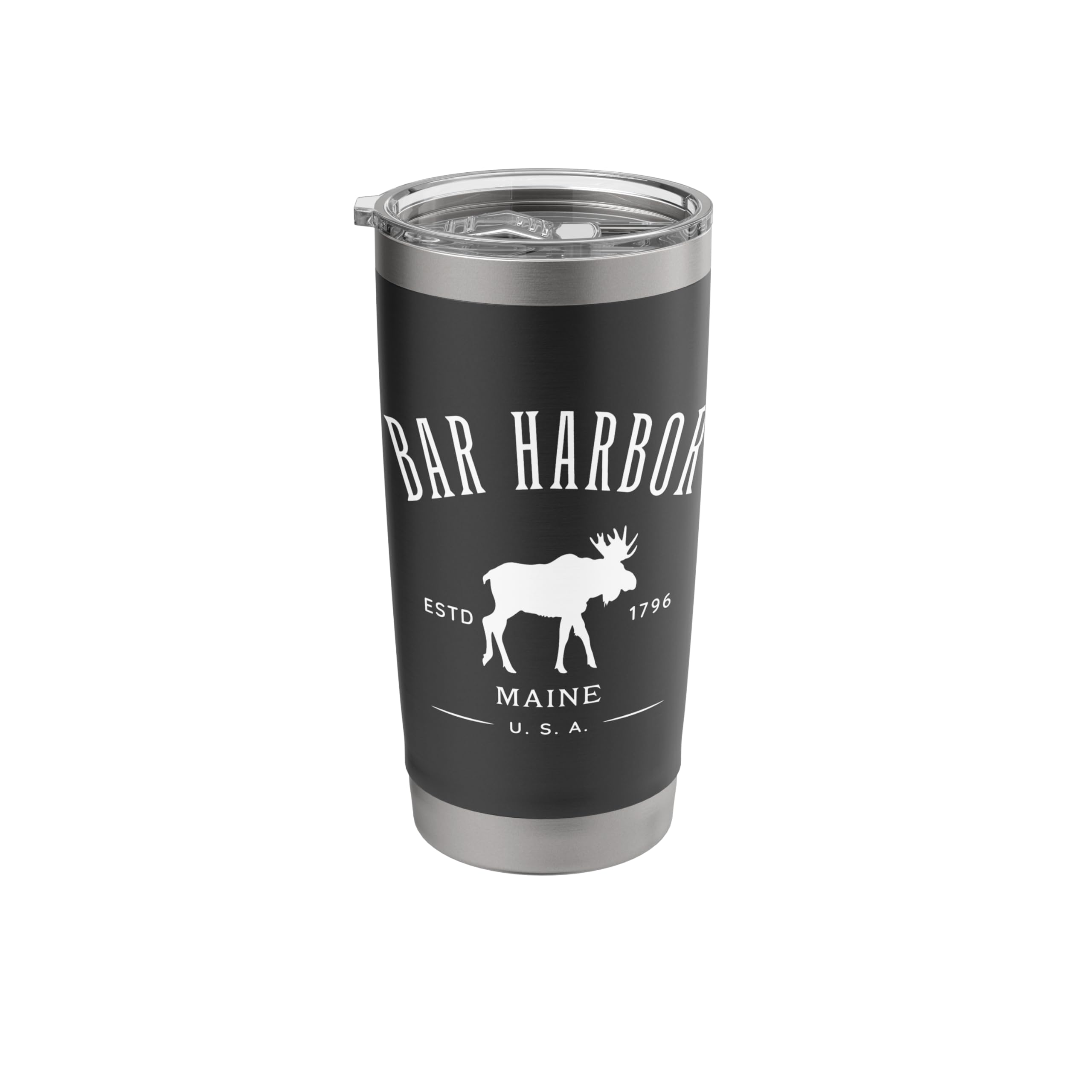 Bar Harbor Maine USA with Moose Design Souvenir Stainless Steel Insulated Tumbler