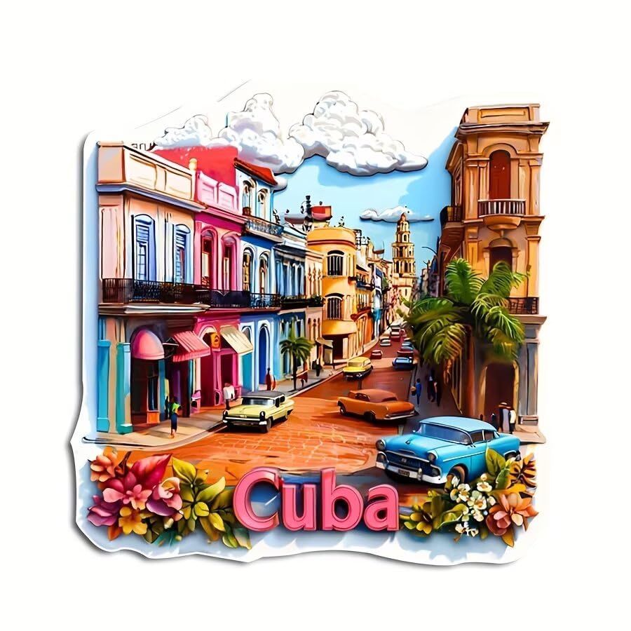Imán Decorativo de Acrílico con Escena de Calle miniatura 2
