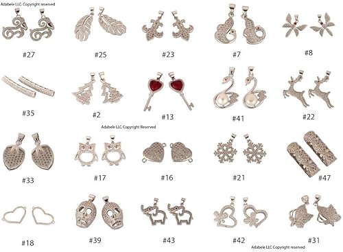 Miniatura 6 de Adabele MCAC51 - Colgante de plata con perla cultivada de agua dulce natural con circonita cúbica para joyería y manualidades, Cobre, Circonita