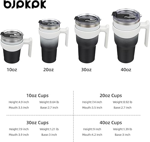 Miniatura 4 de BJPKPK Vaso aislado de acero inoxidable de 20 onzas con asa, popote y tapa, día y noche