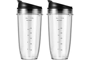 2-Pack 24oz Nutri Ninja Replacement Cups with Sip & Seal Lid for Auto IQ Blenders