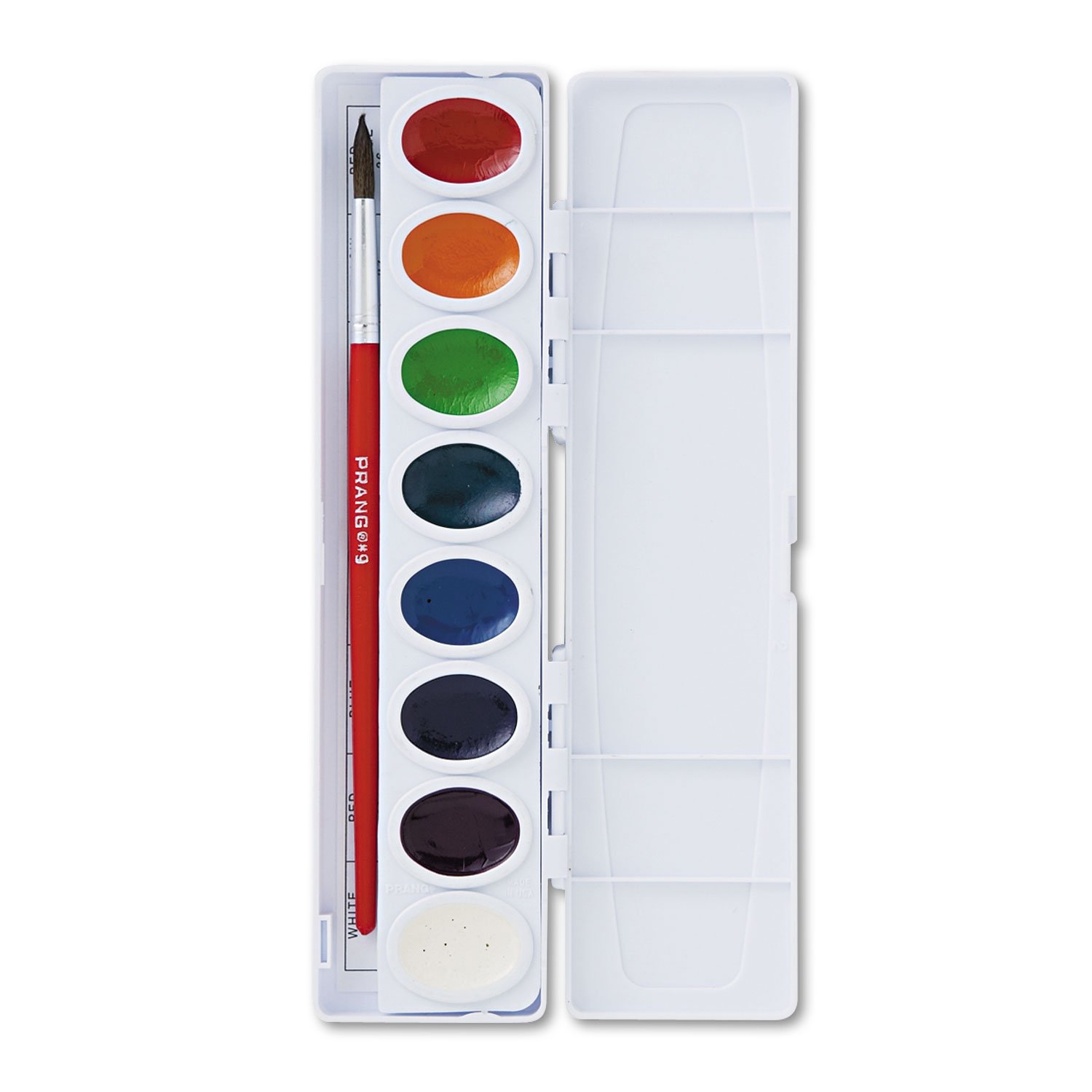 Prang - Juego de pintura ovalada para acuarela con pincel, 16 colores surtidos