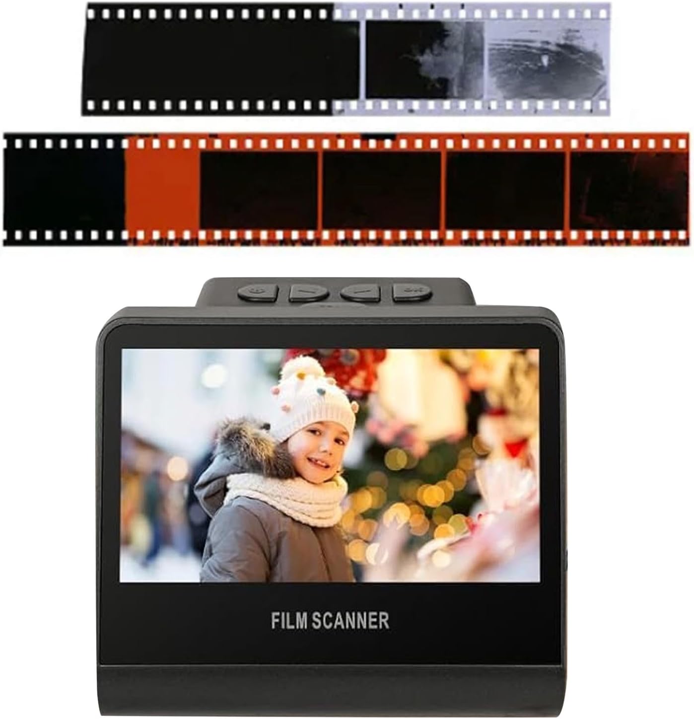 22MP Film Scanner with Large 5" LCD Screen Converts Black & White Monochrome, Negative & Slides into JPEG Digital Photography, Built in 16GB Memory