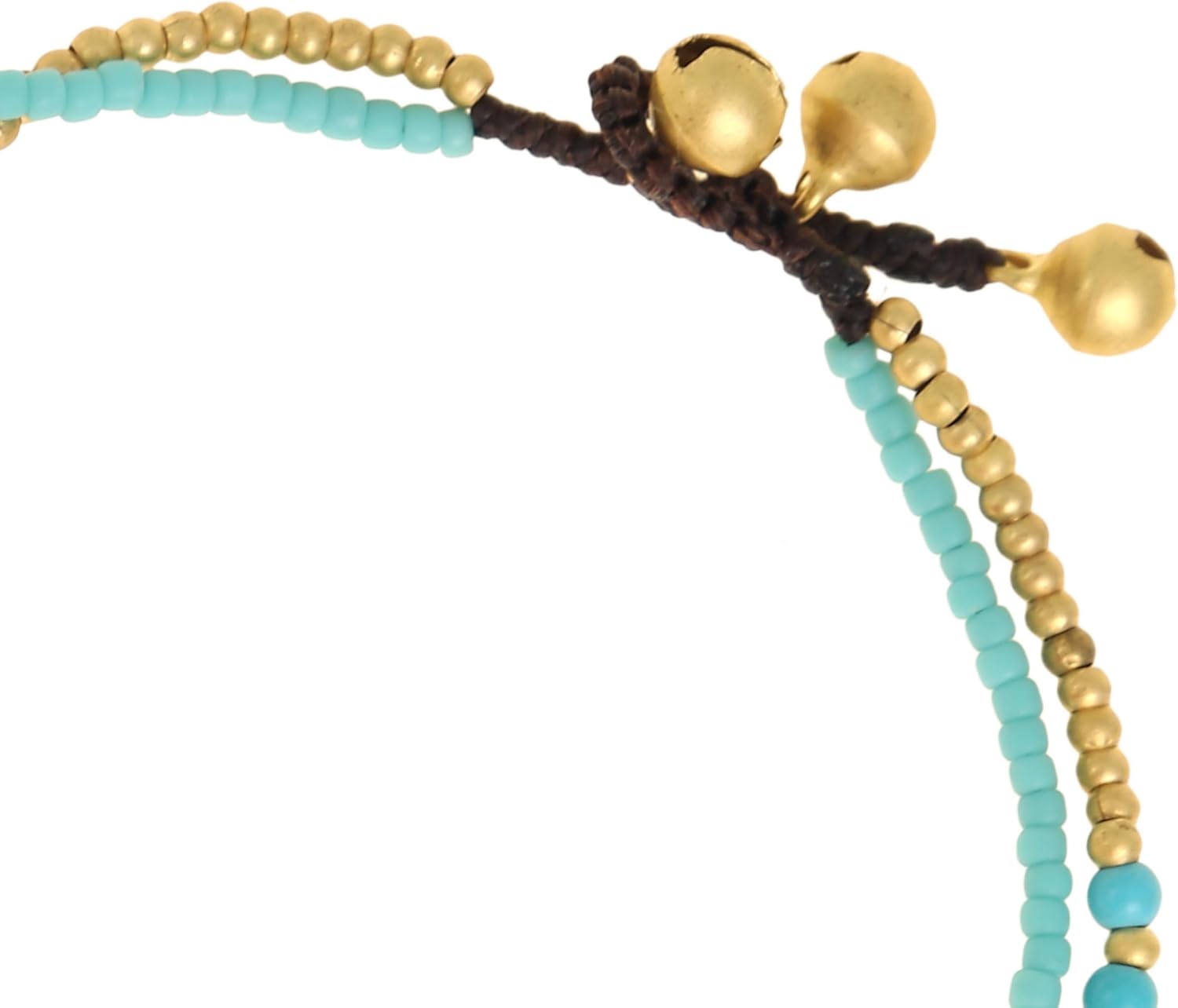 Made by Nami Boho Beaded Anklet for Women Adjustable Turquoise Gold Layered Anklet with Pearl Charm Dainty Layered Beach Jewelry Summer Birthday Gift for Her - Image 6