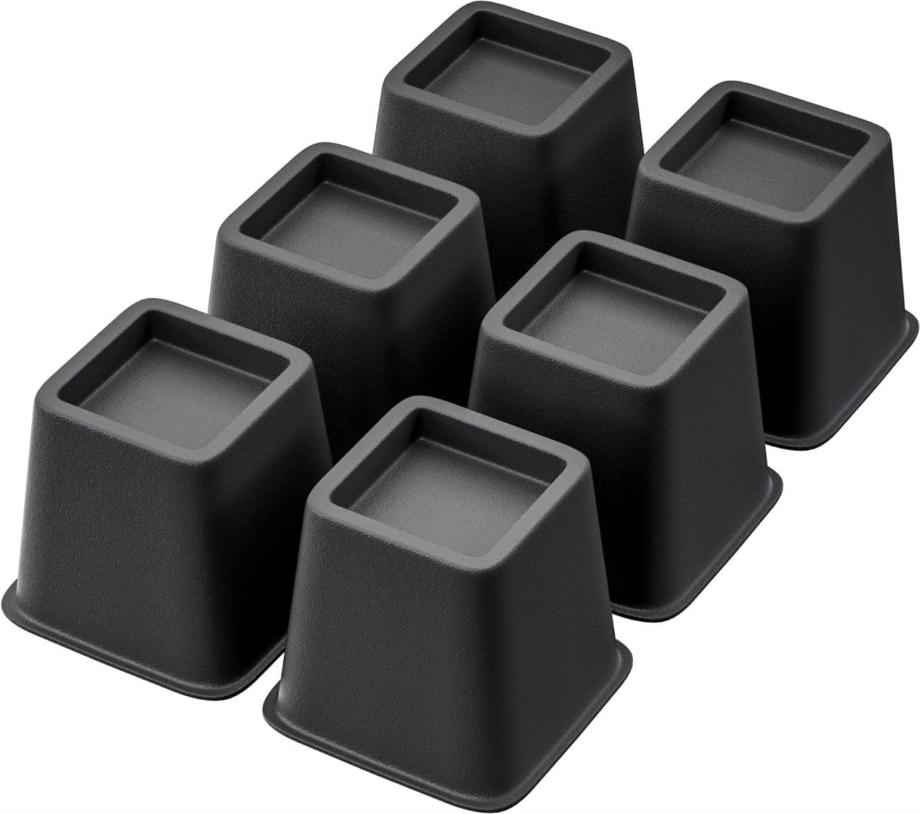 Bed Furniture Risers 3 Inches, Heavy Duty Bed Lifts in Heights of 3 Inches, Furniture Risers for Bed, Couch, Desk, Sofa, Chair, Table Legs Extenders (Pack of 6, Black)
