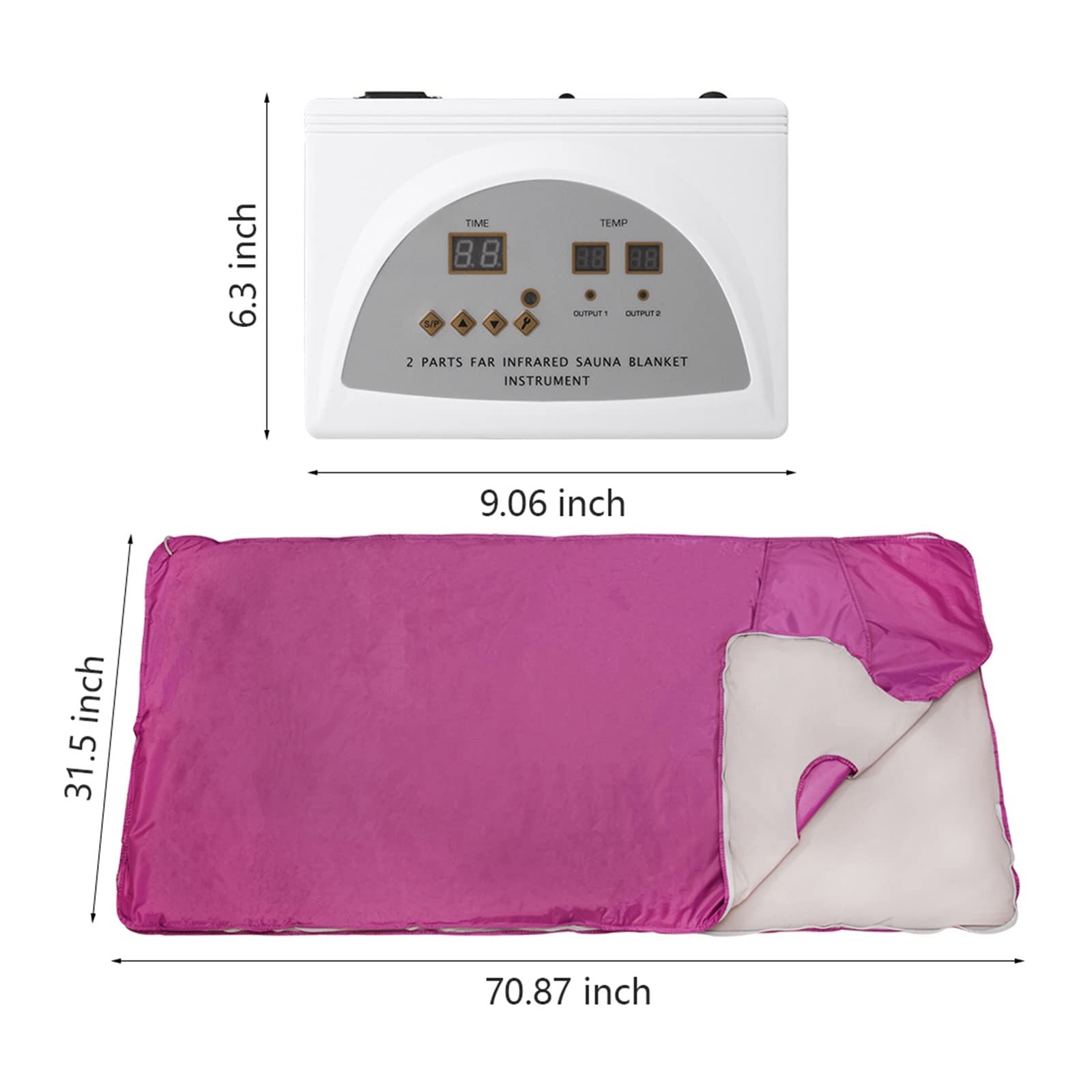 Ulepszony koc do sauny do odchudzania i detoksykacji. Wygodny w użyciu koc grzewczy do sauny. Domowe spa.(Purple)