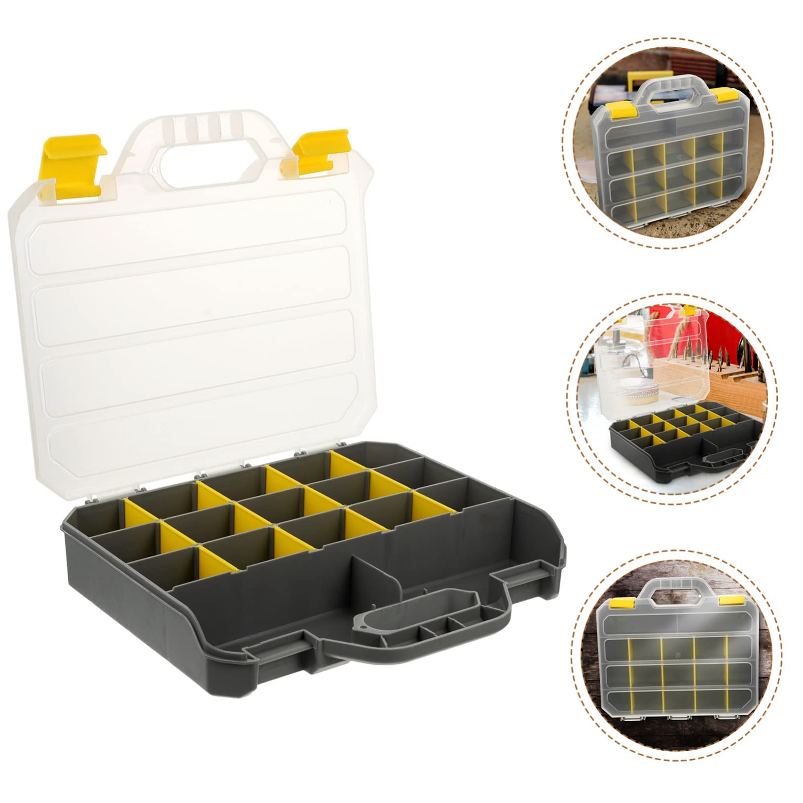 SHINEOFI Scatola Portautensili Portatile Divisori Rimovibili Grande Capacità in Pp Finitura Liscia per Organizzazione Viti e Piccoli Accessori