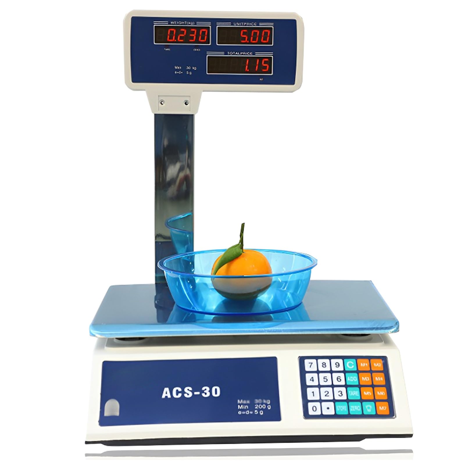 SaryEdge 40kg/88lb Price Scales With Pole Electronic Digital Scale Fruit Market Kitchen Scales Stainless Steel Price Computing Scale For Retail Outlet Store Kitchen Restauran,