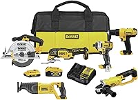 Vista 1 de DEWALT Kit de herramientas eléctricas de 20 V MAX, set de 6 herramientas inalámbricas con batería y cargador (DCK661D1M1)
