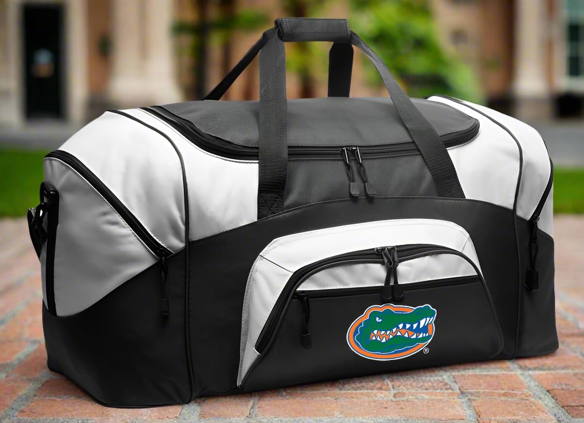 Florida Gators Duffel Bag Suitcase - Large University of Florida Duffle For Sports Travel (Black)