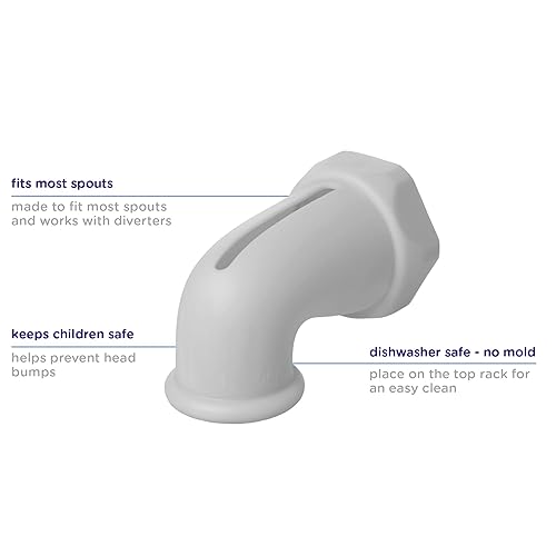 Miniatura 4 de Ubbi Cubierta de drenaje de baño, protector de boquilla y tapete de baño, accesorios para bebés y niños pequeños, color gris