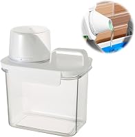 HENGBIRD 1100 ml Légmentes Mosópor Adagoló Mérőpohárral, Fehér Műanyag Mosószer Tároló Doboz Hengeres Forma 1