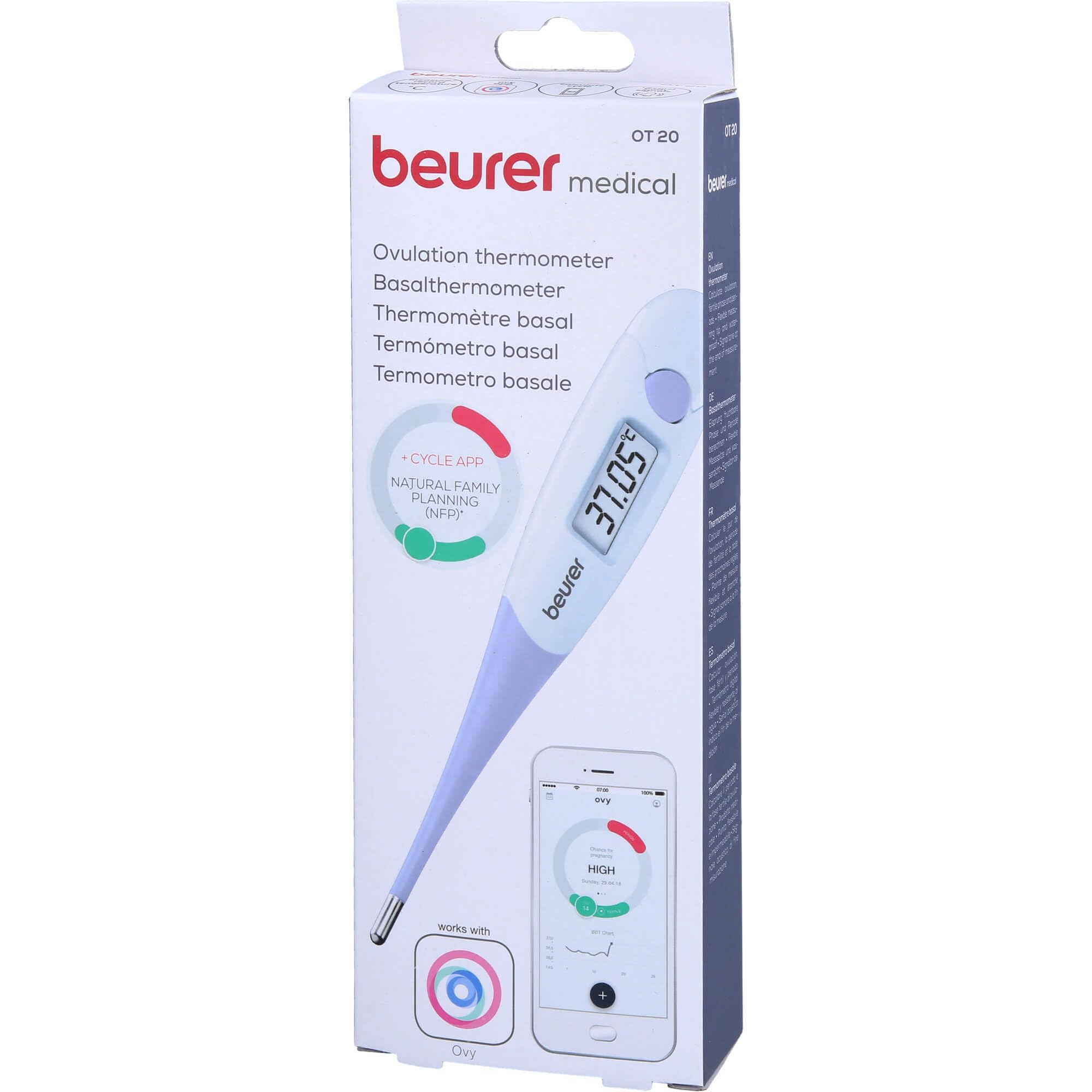 Beurer Termómetro basal OT 20, para controlar los ciclos de ovulación y la planificación natural del embarazo