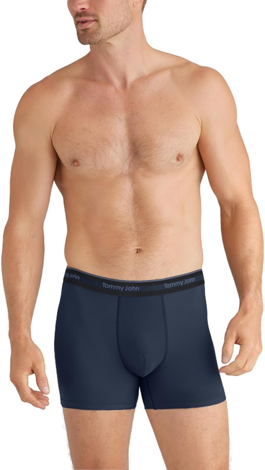 Tommy John Men's Comfort Micro Trunk Boxer Brief Underwear - 4" 3-Pack, 4-Way Stretch, Stay-Put Waistband, Support Pouch - Image 2