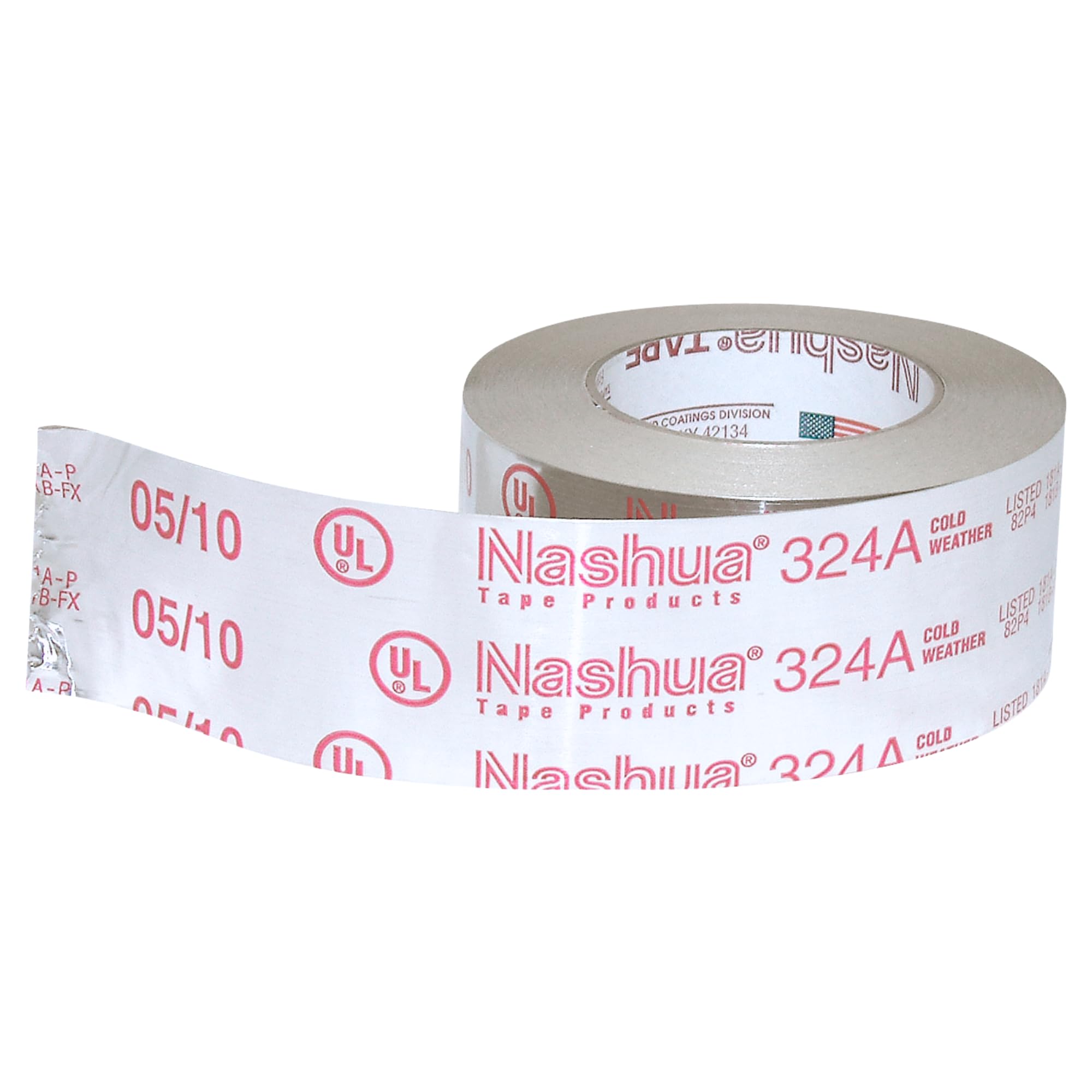 Nashua 324A Cinta de aluminio Premium para clima frío [UL 181 A y B en la lista/Linea: 2-1/2 in. x 60 yds. (Plata)