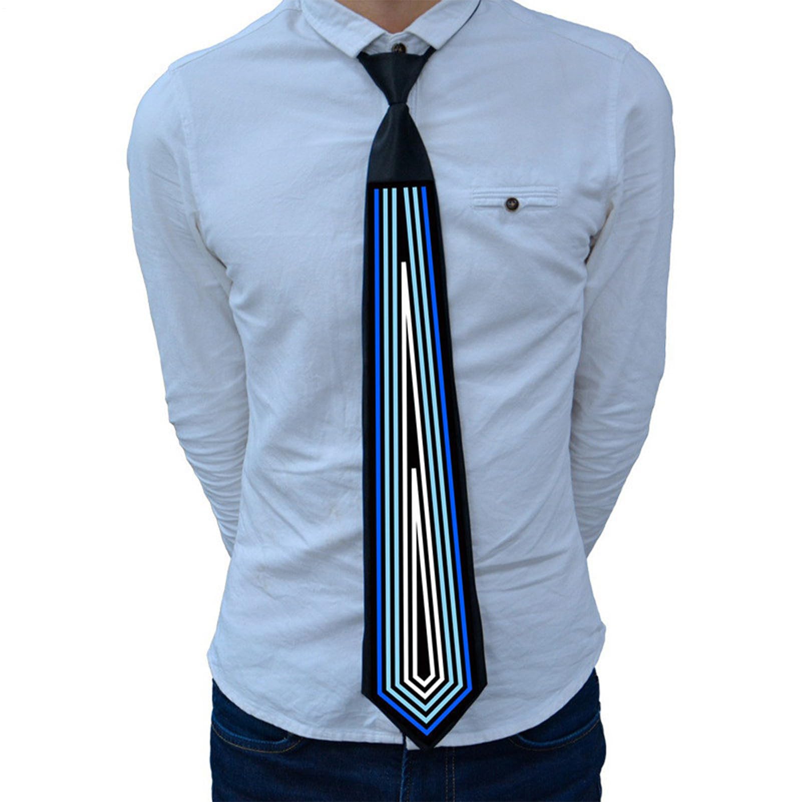 Corbata luminosa LED con sensor de voz para celebraciones de cumpleaños 8