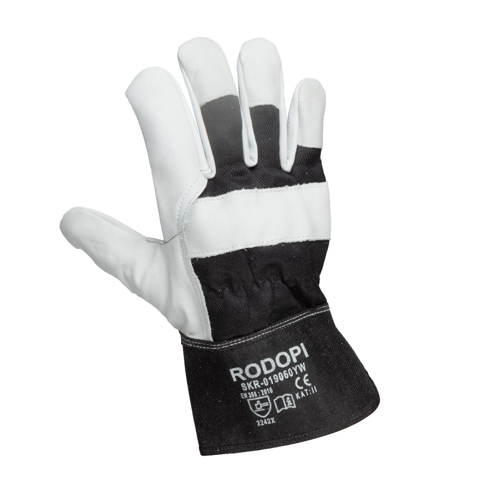 RODOPI Cowboy-Hide Arbeitshandschuhe Leder für Herren und Damen Bauhandschuhe Gr.8-11 Rindvollleder Gartenhandschuhe dornenfest EN 388:2016 Schutzhandschuhe (25 Paar, 10)