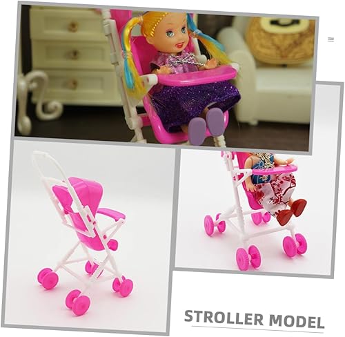 Miniatura 4 de FELTECHELECTR Cochecito mini casa de muñecas, casas de muñecas, juguetes de juguete, adorno de coche, accesorios para decoración de casa de muñecas,