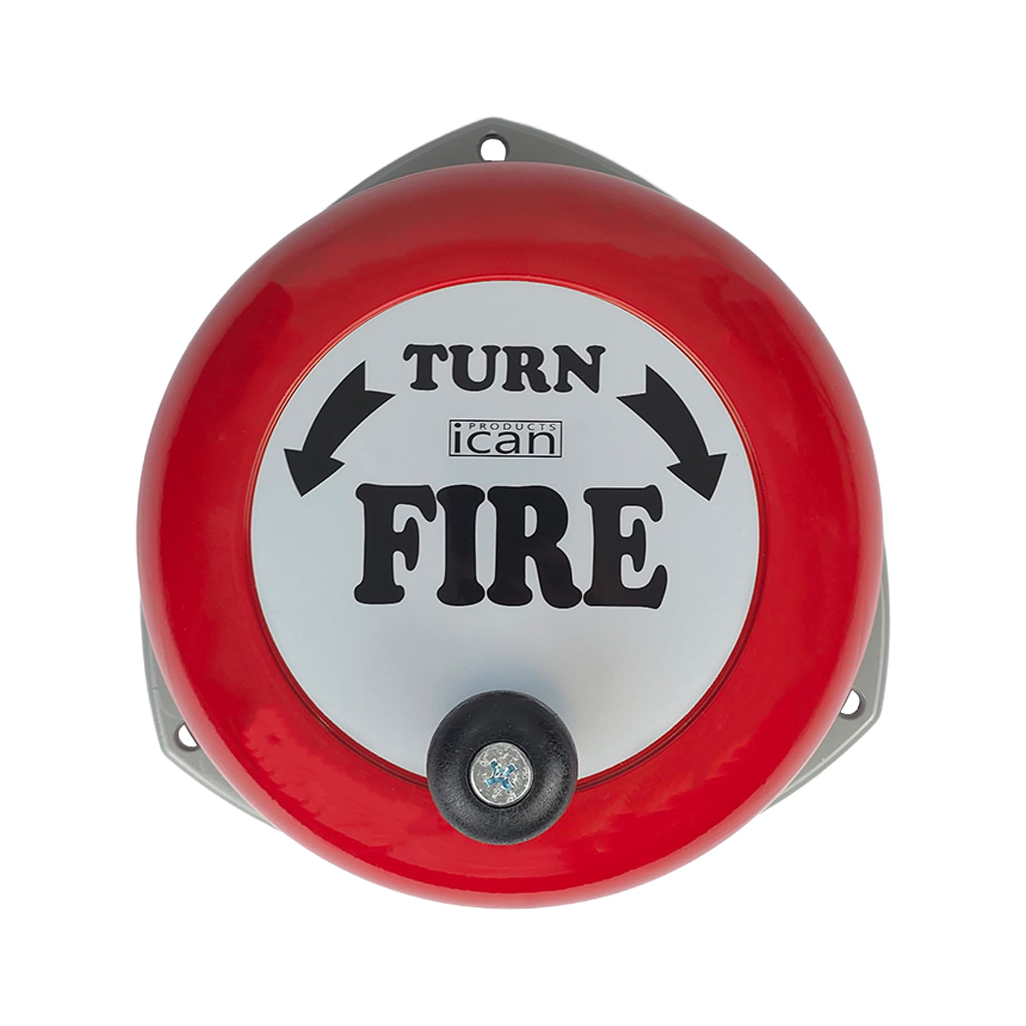 iCan 9-Inch Rotary Hand Fire Alarm Bell – Manual Fire Alarm with Handle – Loud Emergency Evacuation Bell for Schools, Construction Sites, Warehouses – Wall Mounted Fire Safety Bell