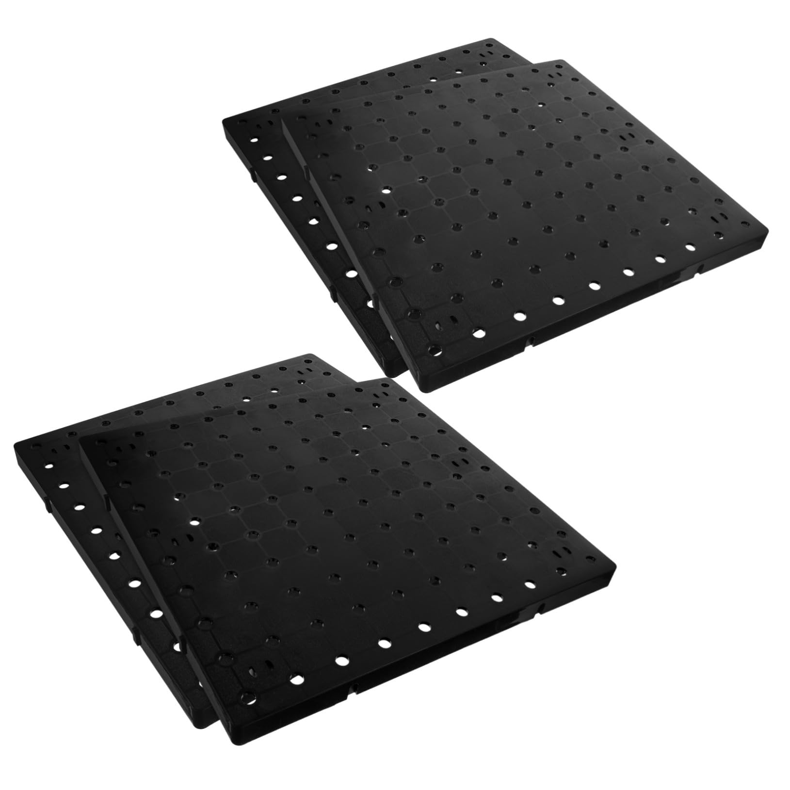 Organizador de Pared Perforado de Plástico Negro, 4 Piezas Abs