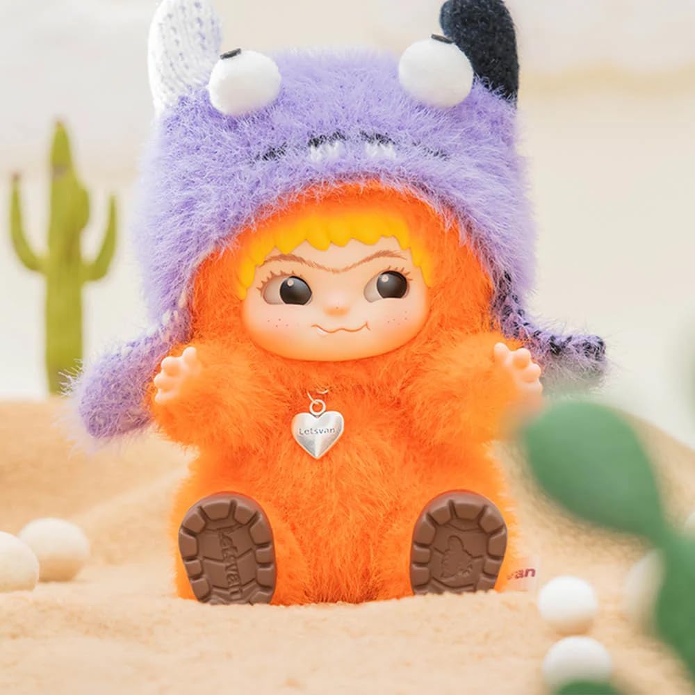 WAKUKU Fuzzy Trendy Fun Party Series Vinyl Plush Blind Box 1PC(1 of 7 Possible Styles) Cute Figures Collectible Toys Birthday Gifts (1Pcs Blind Box)