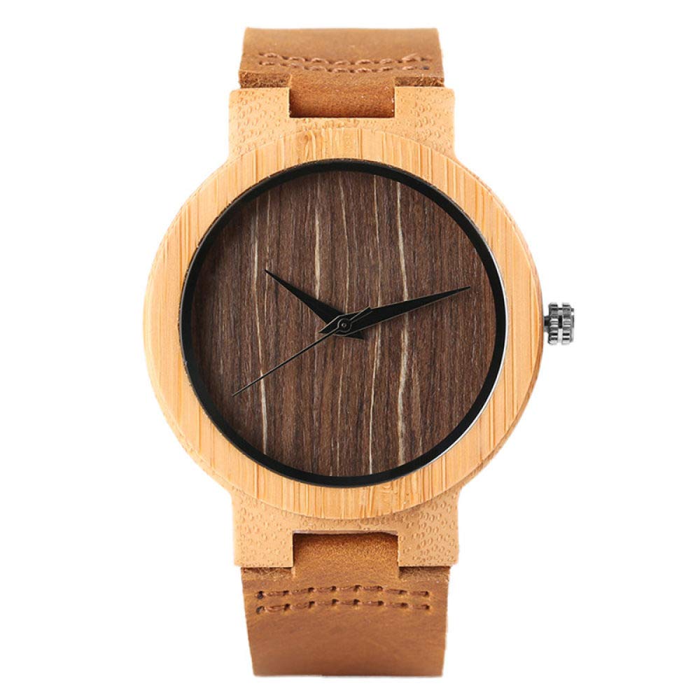 OIFMKC Orologio in legno Orologio da coppia in legno di bambù di marca superiore Orologio analogico al quarzo da donna da uomo Orologi creativi per gli amanti Orologio con cassa in
