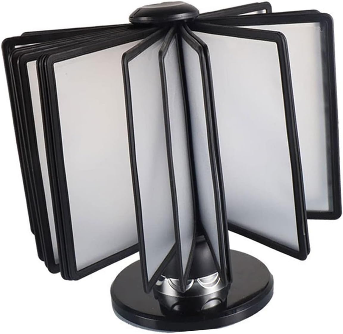 Desktop Reference System - Catalog Display Rack, 20 Double-Sided Panels, Letter-Size, A4 Documents Poster Rotating Insert, for Offices, DiningRoom, Di