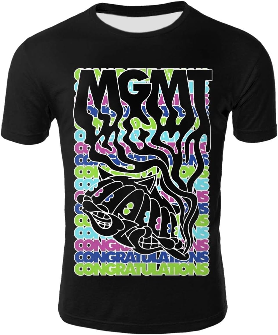 ZJXL MGMT Congratulations 3D Printed T Shirts for Men Jersey Shirt Top Tees