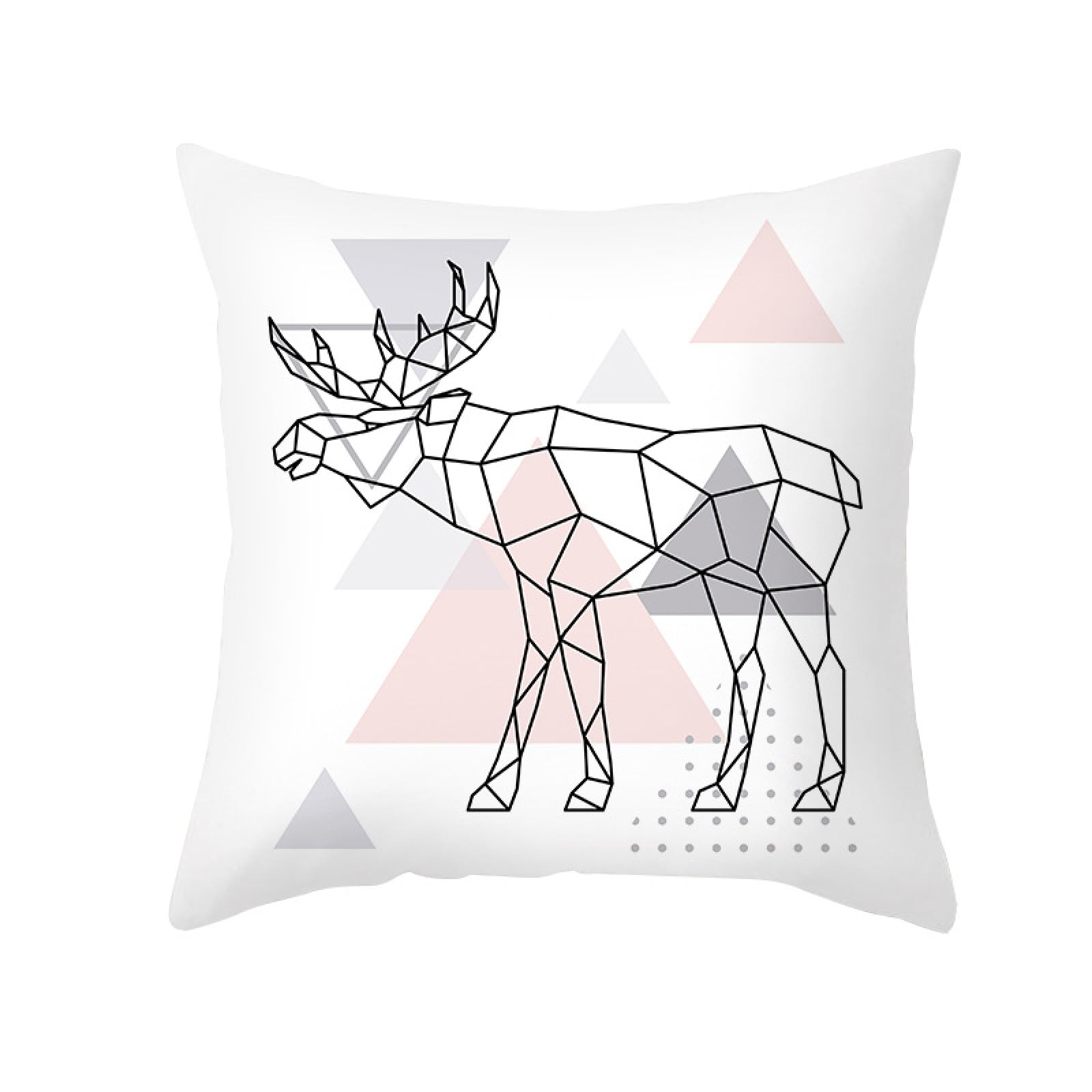 Cushion Covers White Abstract Animal Pillow Cases Soft Linen Cushions with Covers Included Washable Sofa Cushions with Invisible Zip Pillowcase Breathable Pillow Cover 60x60 Cushion Cover 1 Pack