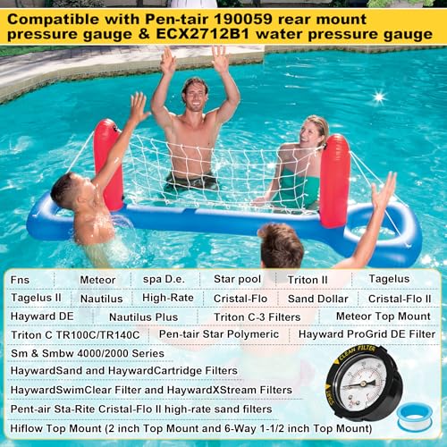 Image of ECX2712B1 190059 Pressure Gauge Fits Pen-tair Pool /Spa Valve and Filter