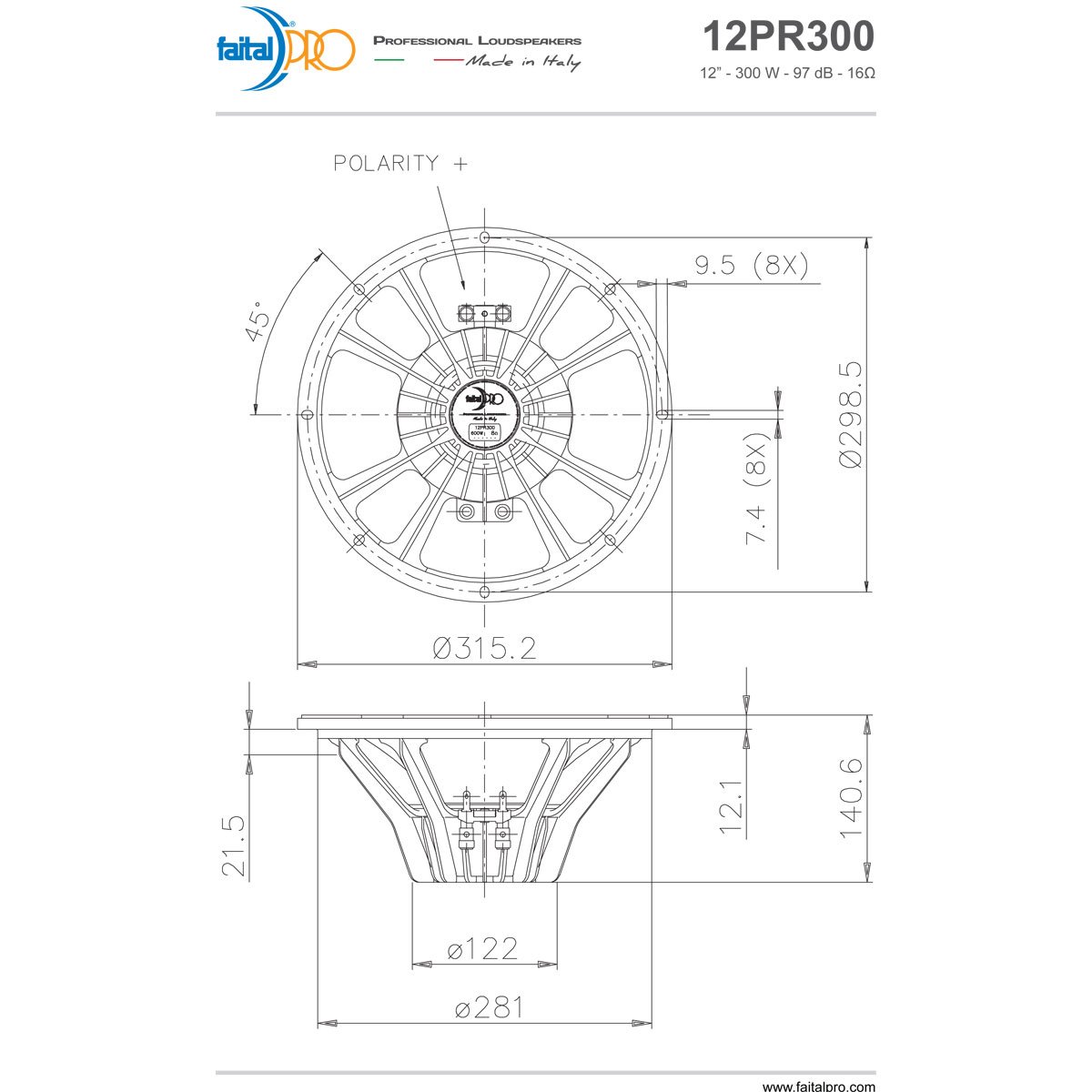 Amazon.com: Pair Faital PRO 12PR300 12