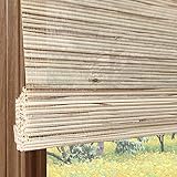 Cordless Blackout Bamboo Roman Shades, Custom Woven Wood Window Shades, Light Filtering Bamboo Roman...