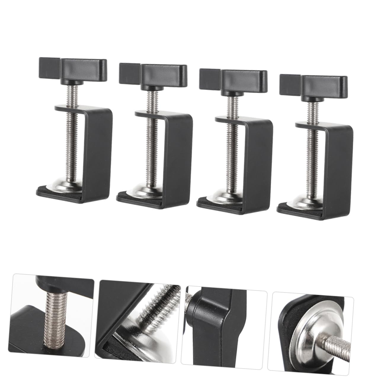 Lurrose 5 Sätze Universalklemmen Universal- Montieren Schreibtisch Arm Tischklemme Flügelklemme Klemme Für Tisch Holzbearbeitung Arbeiten Rostfreier Stahl 4 Stück * 5