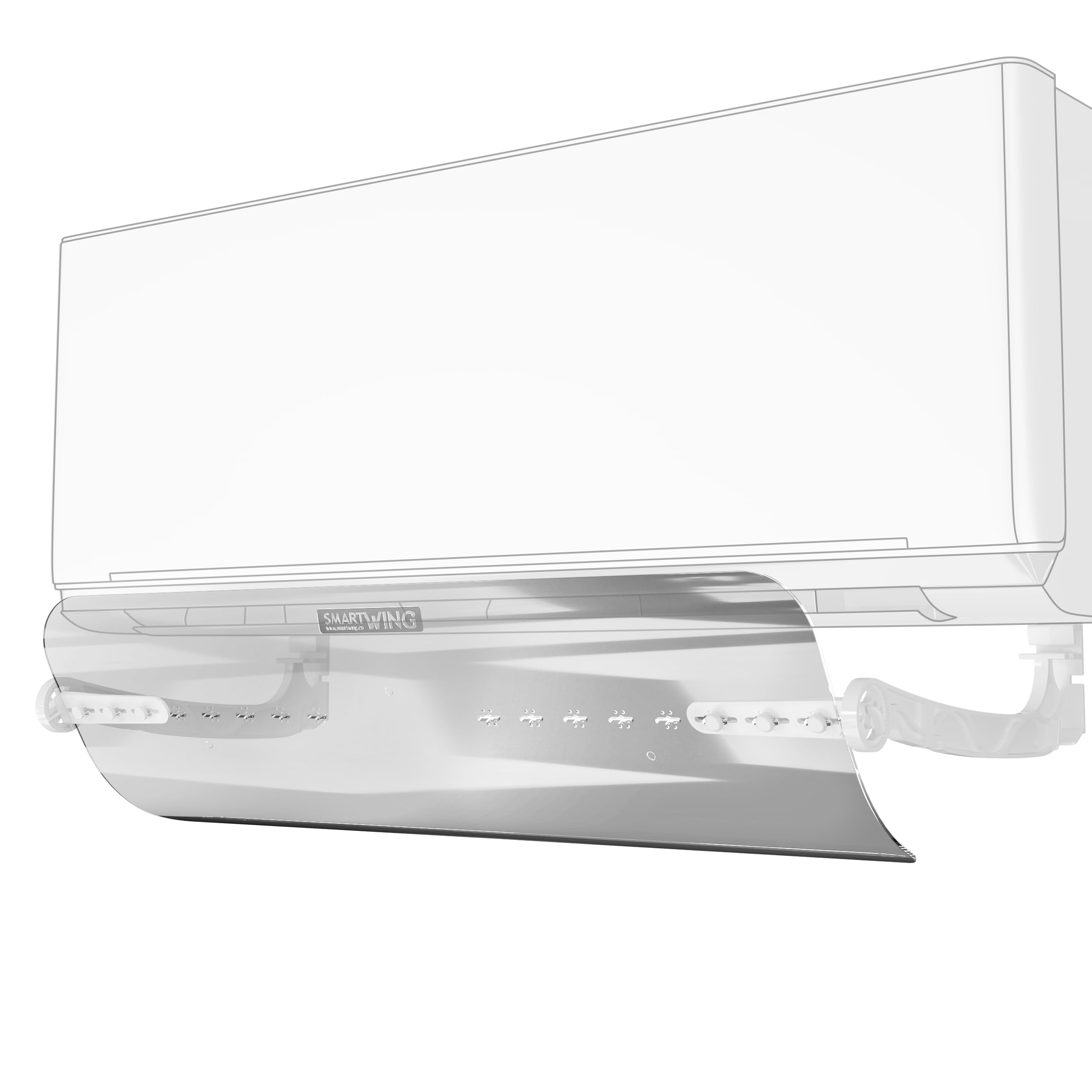 Smart Wing Transparent Standard Wall-Mounted Ac Deflector Up To 60 Cm (Ac Not Included - Deflector Only), Split Air Conditioner Airflow Baffle