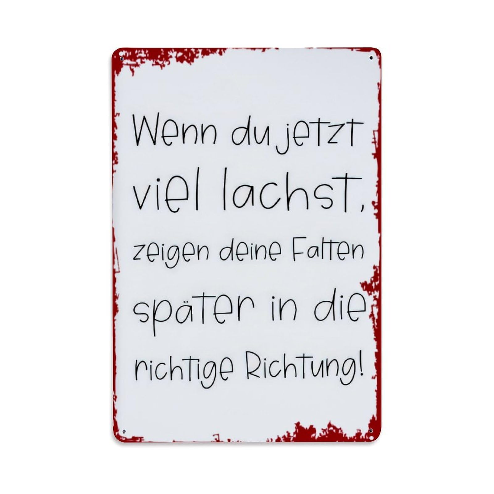 Red White Background Black Text German Quote Retro Metal Tin Sign, Vintage Decor Art Poster for Bar, Home, Man Cave, Kitchen, Laundry Room Gift 8x12Inch