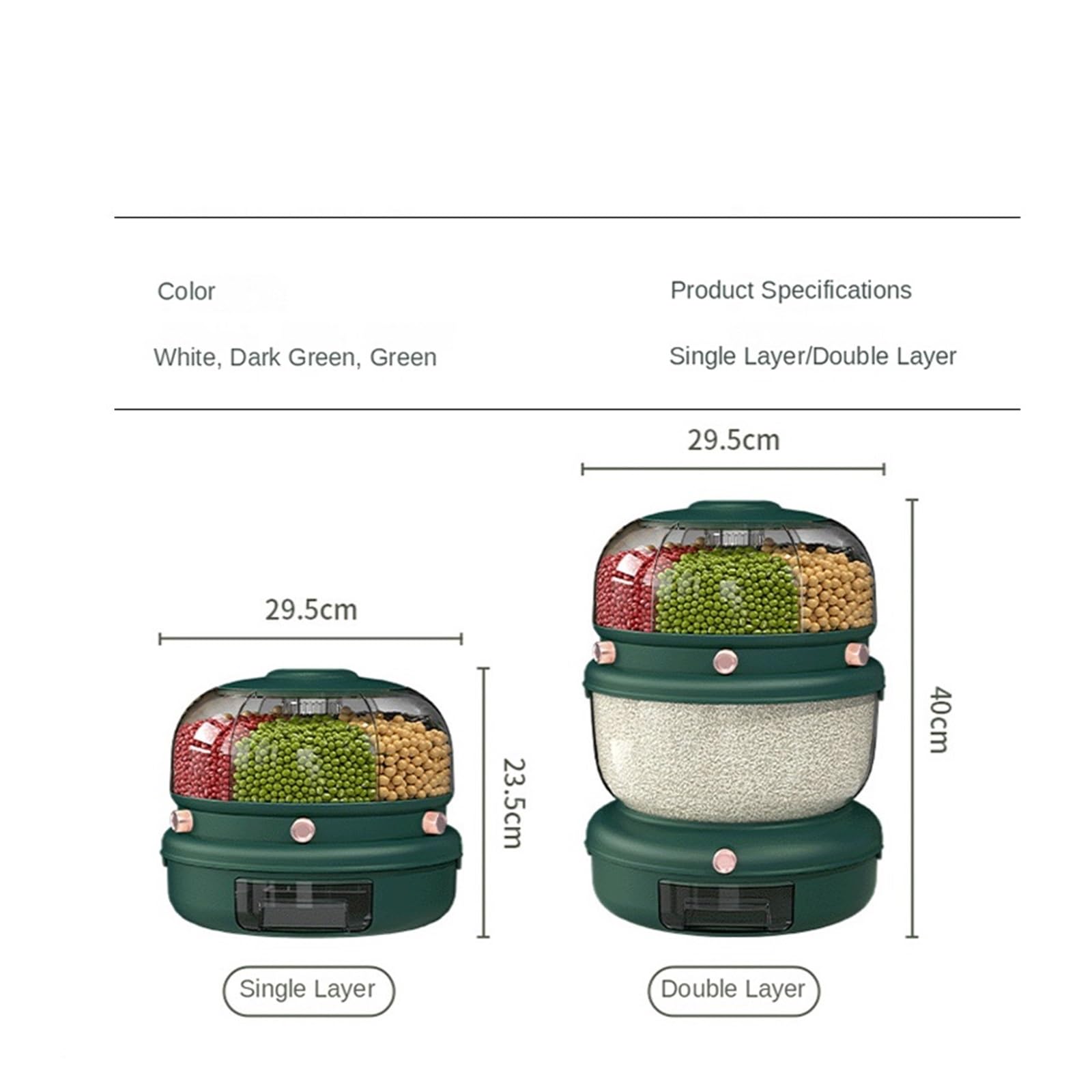 Amazon｜穀物保管箱 家庭用回転穀物タンクマルチカラーキッチン密封