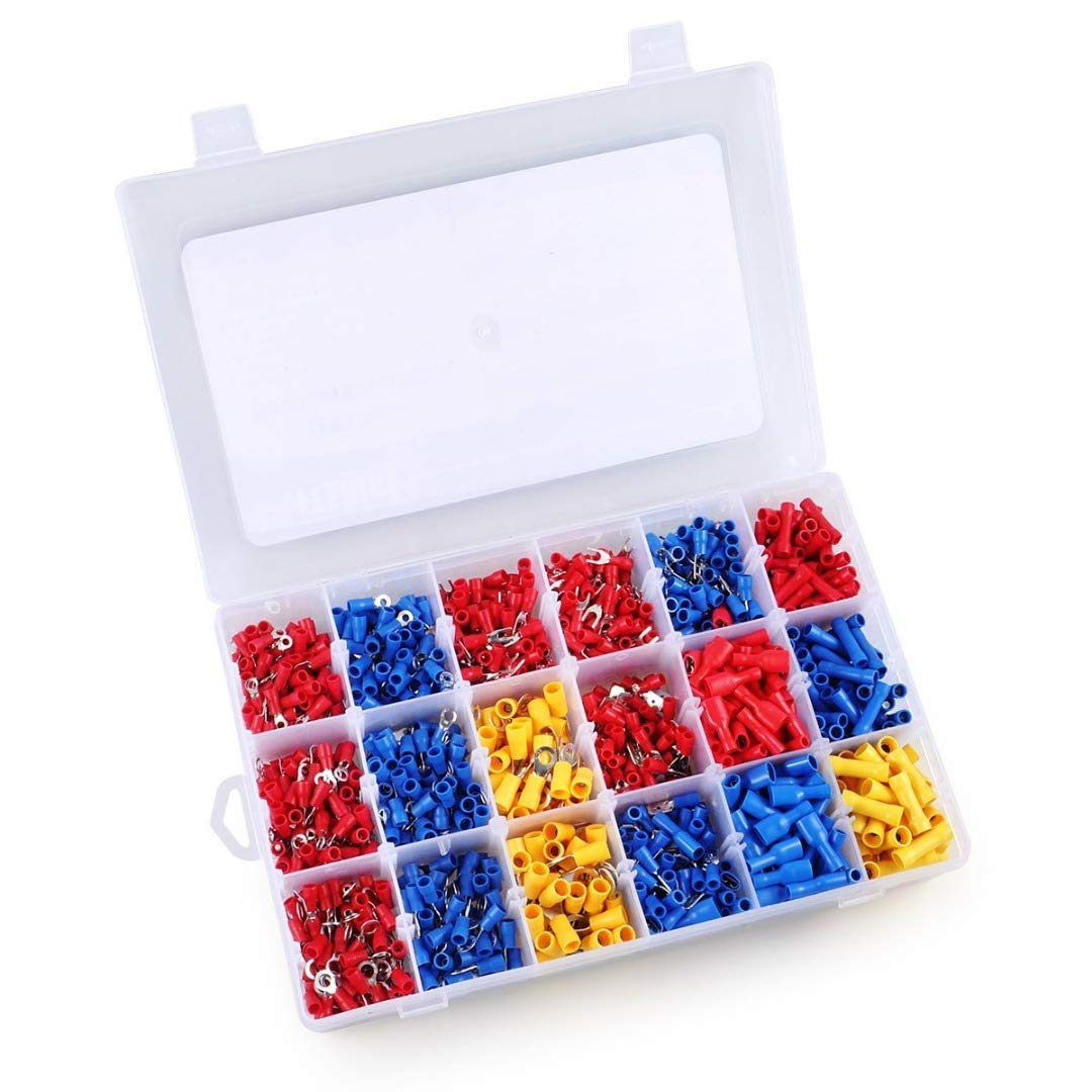 GSK Cut® Insulated Ring Terminals Spade Terminal Butt Connector Male Disconnect Female Disconnect, Electrical Terminals Kit Crimp Connectors for All Purpose (295 Pcs. Pack) (B07P3RTGVW) Amazon Price History, Amazon Price Tracker