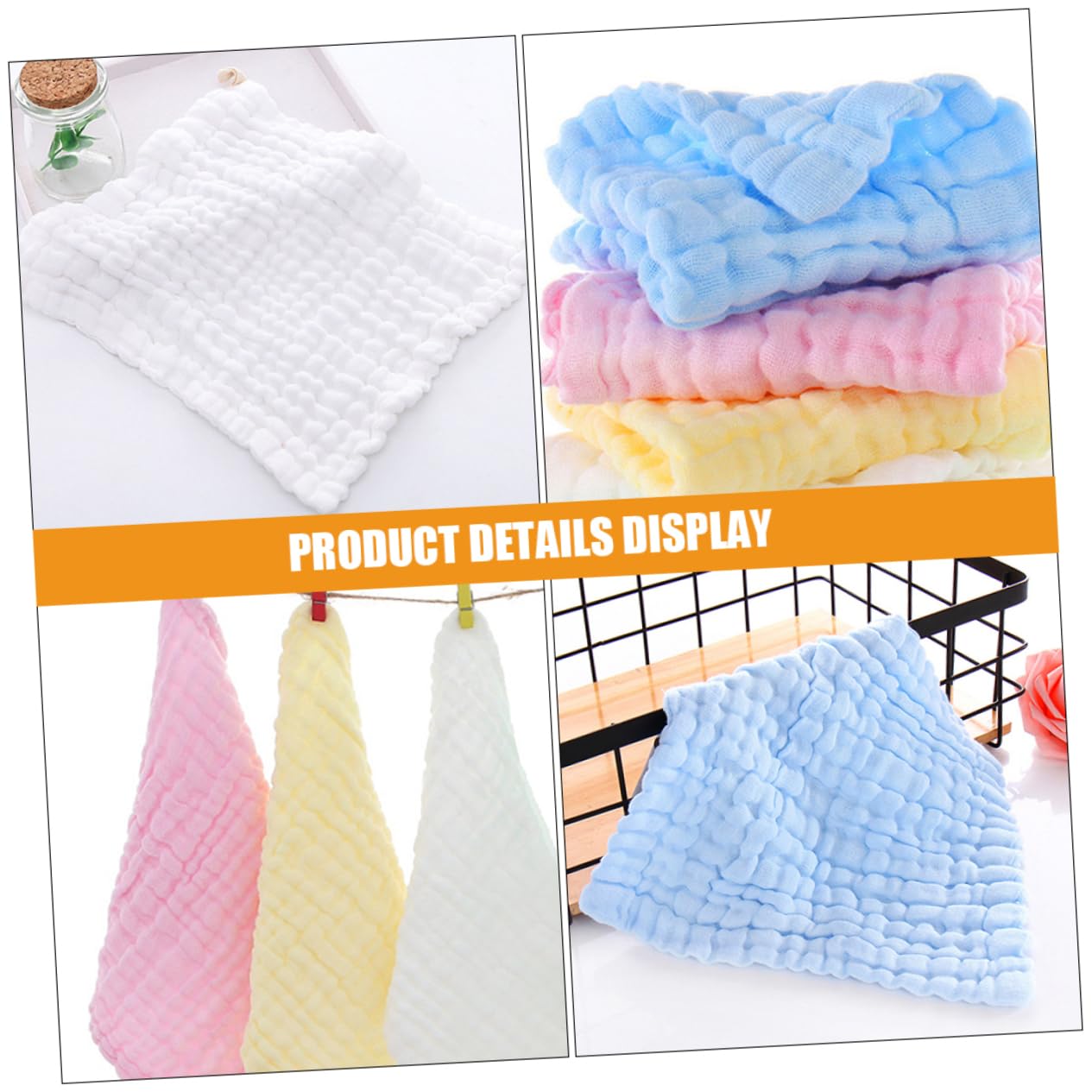 BESTonZON 16 Pezzi Asciugamano Cotone Salvietta Assorbente Panni Per Rutto Asciugamano Asciugamano Sudore Bambino Salvietta Asciugamani Per Bambini Salviette Per Bambini Neonato