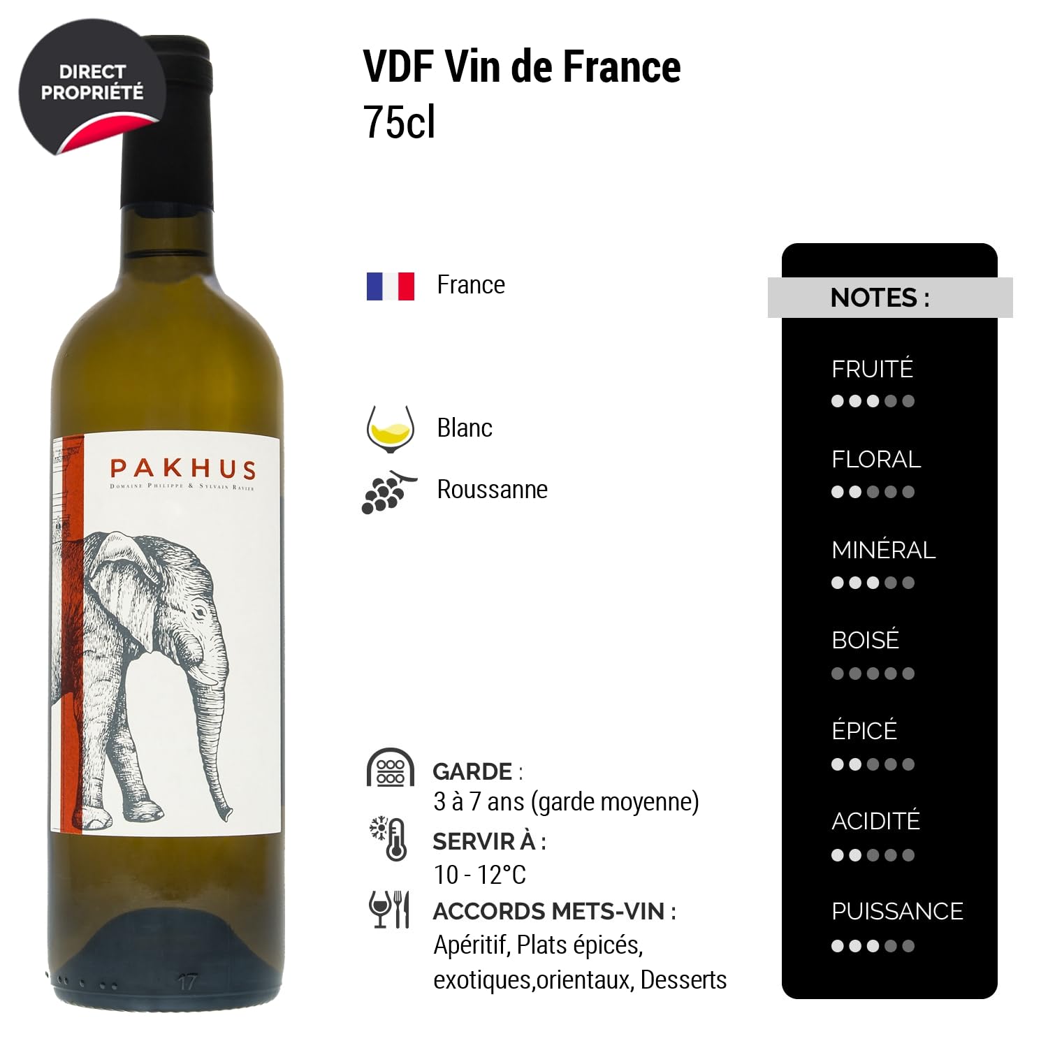 Pakhus - Blanc - Philippe et Sylvain Ravier - Vin de France - Vin Blanc (6x75cl)