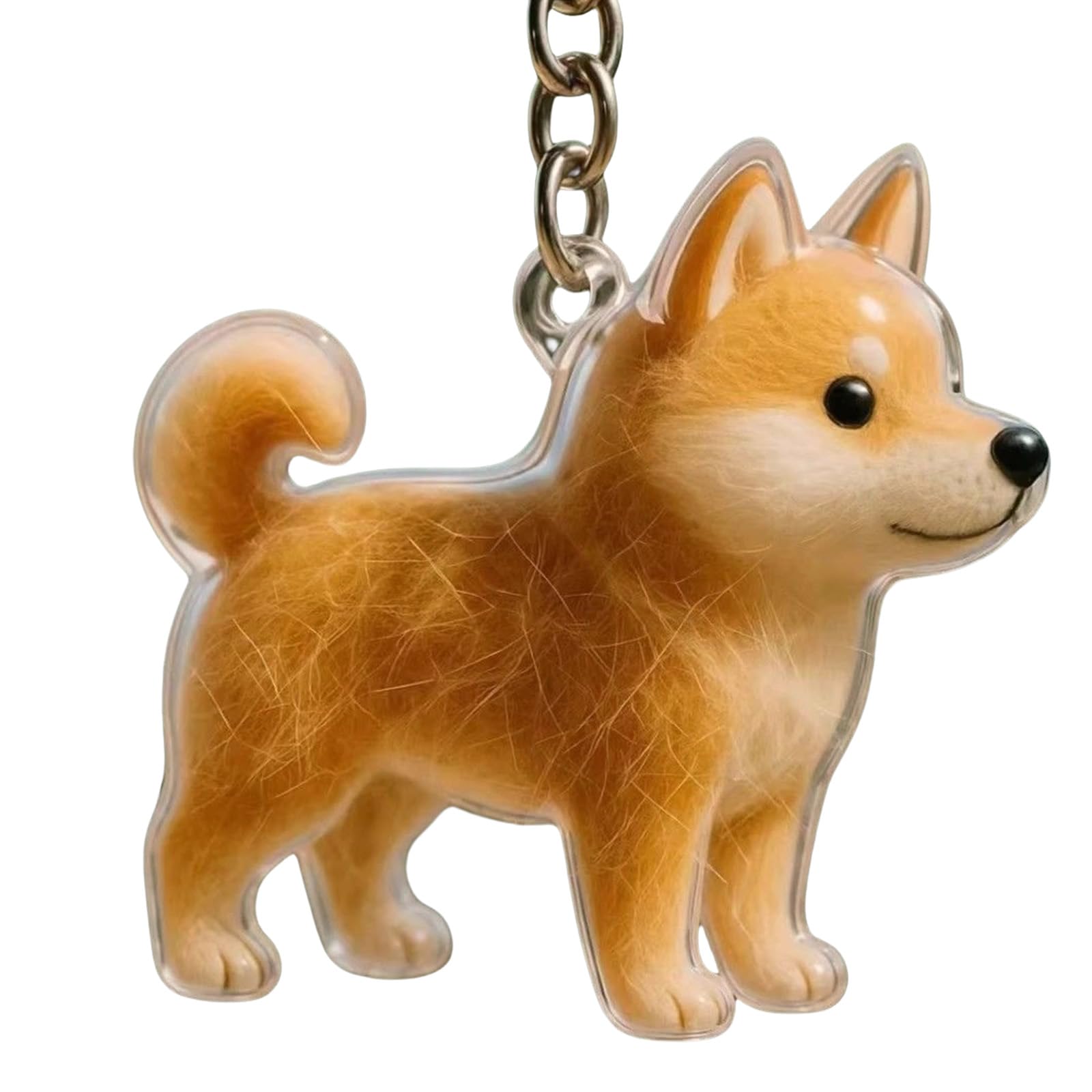 Pangboer A# Clear Pet Hair Memorial Keychain Keepsakes Box Dogs Furs Collector Clear Jewelry Holder Pendant For Pet Lover