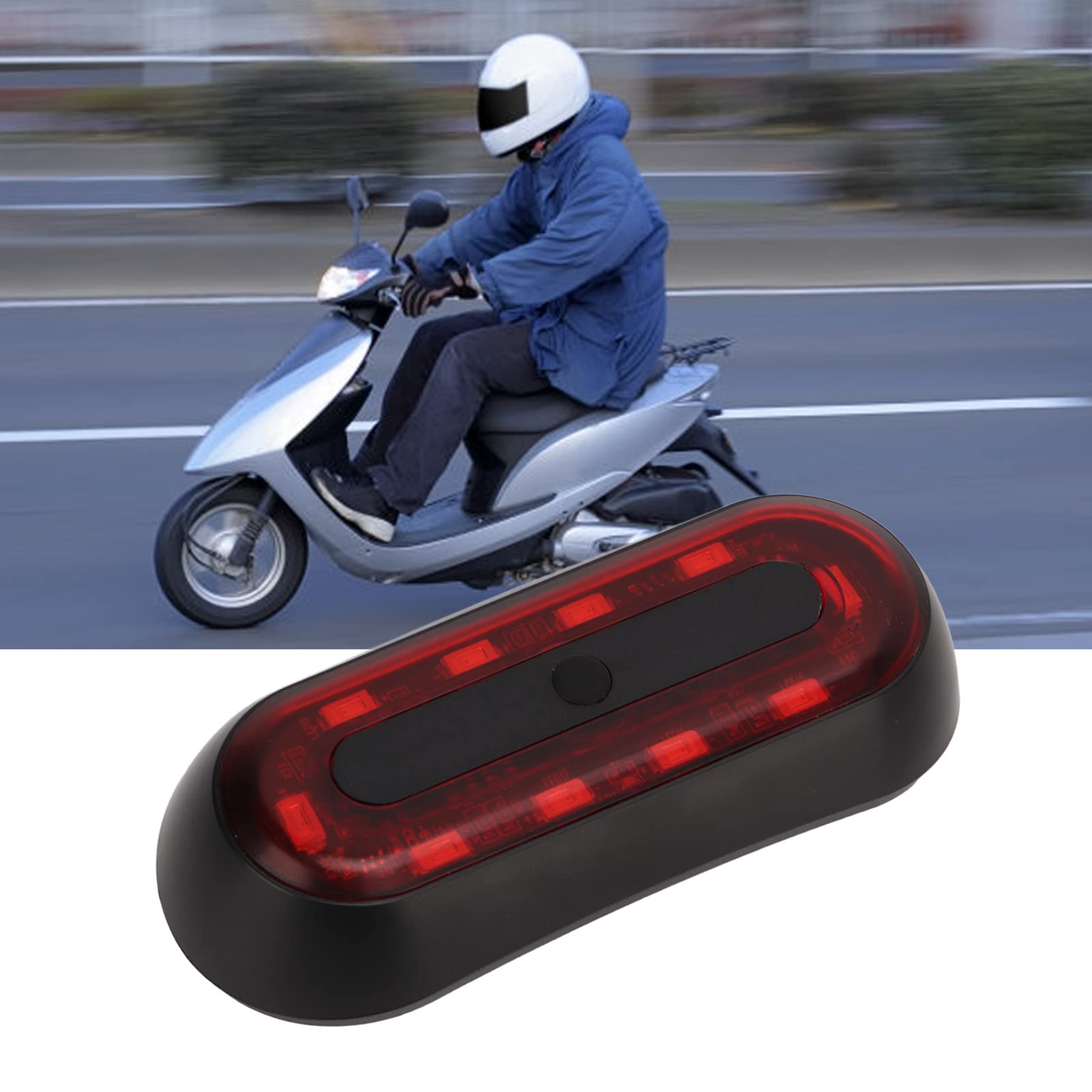 Akozon Luz Trasera del Casco, Luz de Advertencia del Casco Freno Trasero Luz Trasera Impermeable Ligero Luz Nocturna para Seguridad en el Ciclismo