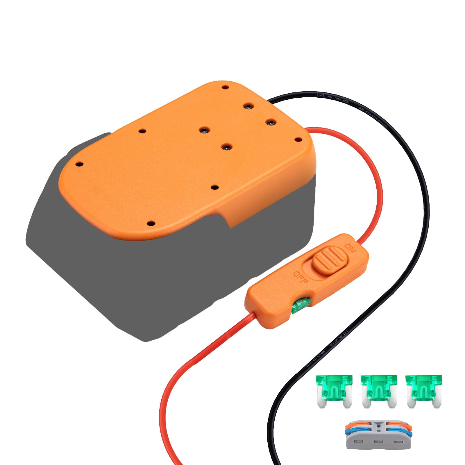Upgraded Battery Adapter Compatible for Ridgid 18V Battery Adapter  All-in-one Design of The Fuse and Switch Power Tool Battery Converter Kit  14 Gauge