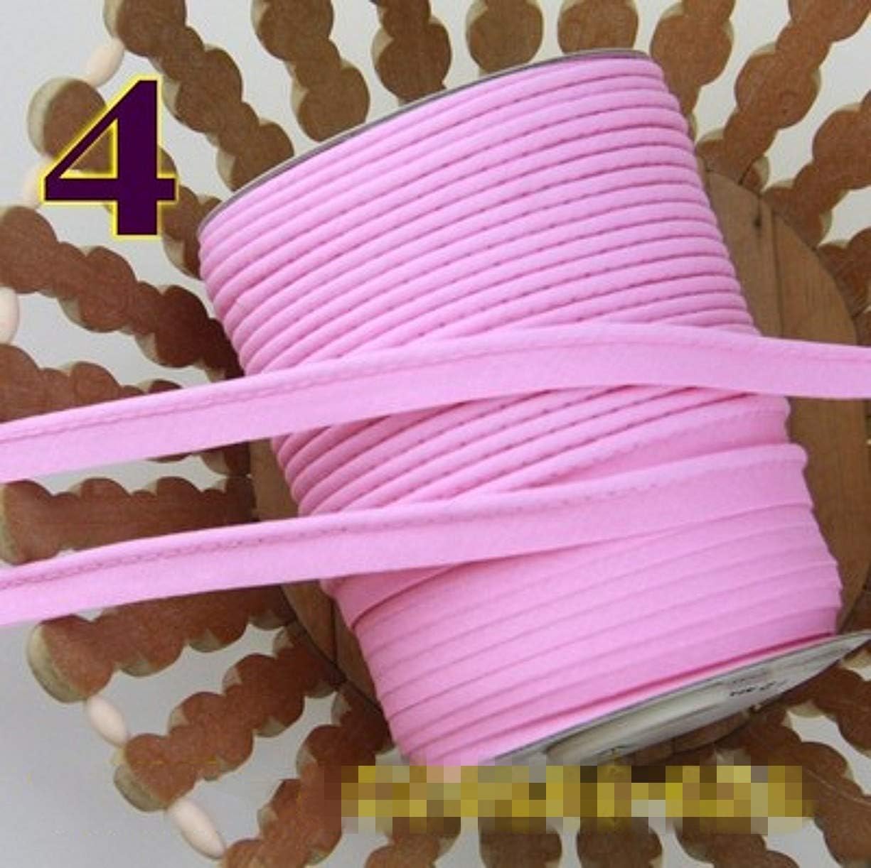 YJIUYUANQ Cotton Single Fold Bias Tape, Maxi Piping Trim, Durable Welting Cord for DIY Sewing, Fabric Trimming and Upholstery Craft Projects - (Pink, 1/2" Wide, 50 yd)