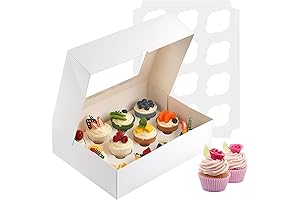 2-Pack Disposable Cupcake Travel Containers for Safe Transport of Cupcakes, Muffins, Cookies, and Treats