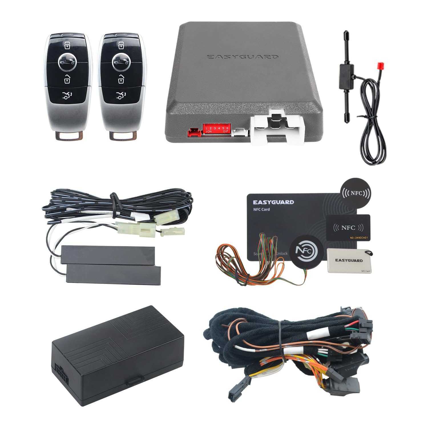 EASYGUARD PKE Remote Starter NFC Lock Unlock System Only Fit for Mercedes Benz 17-20 E Class (Gas Engine) W213/ 18-22 CLS (Gas Engine) with Original Push Start Button