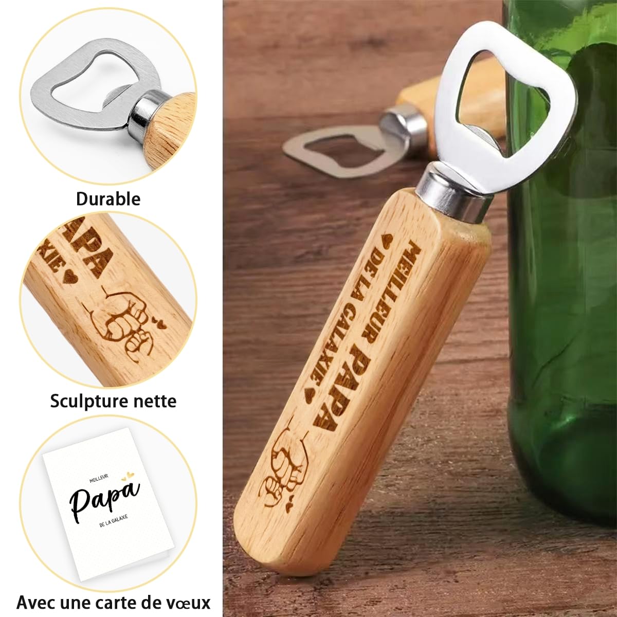 Porte Clef Gravé MEILLEUR PAPA DE LA GALAXIE Cadeau Fête des Pères