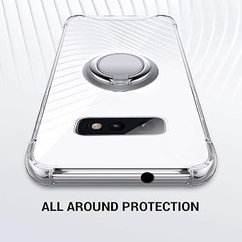 Silverback for Galaxy S10e Case Clear with Ring Kickstand, Protective Shock -Absorbing Bumper Shockproof Phone Case for Samsung Galaxy S10e -Clear