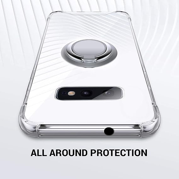 Silverback for Galaxy S10e Case Clear with Ring Kickstand, Protective Shock -Absorbing Bumper Shockproof Phone Case for Samsung Galaxy S10e -Clear