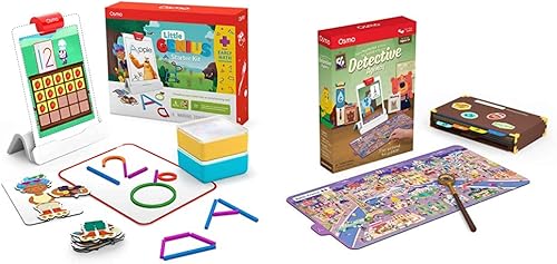 Osmo - Kit de iniciación Little Genius para iPad + juego de aventuras matemáticas tempranas y agencia de detectives - 7 juegos de aprendizaje -