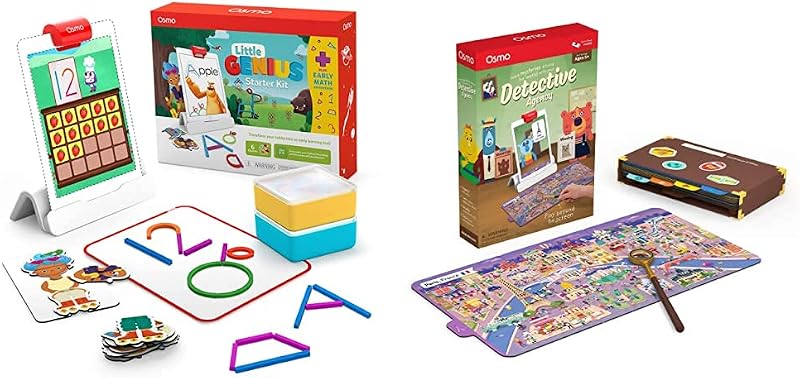 Little Genius Starter Kit para iPad + Juego de Aventura Matemática Temprana y Agencia de Detectives - 7 Juegos de Aprendizaje - Edades 3-5 - Contar, Formas, Fonética, Resolver Misterios Globales iPad Base Incluida